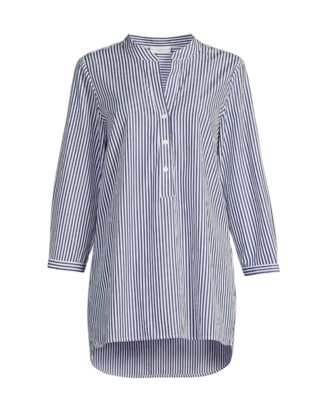 Harshman Derrington Navy White Striped Cotton Tunic Size S